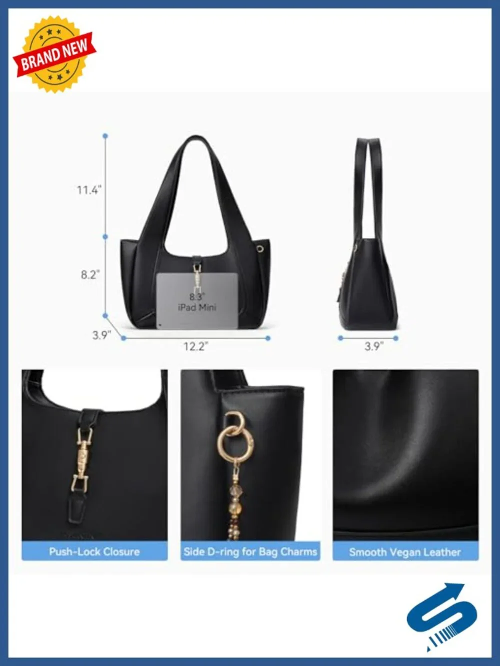 Faux Suede Vegan Leather Shoulder Bag Dumpling Tote Lightweight Gold Push-Lock